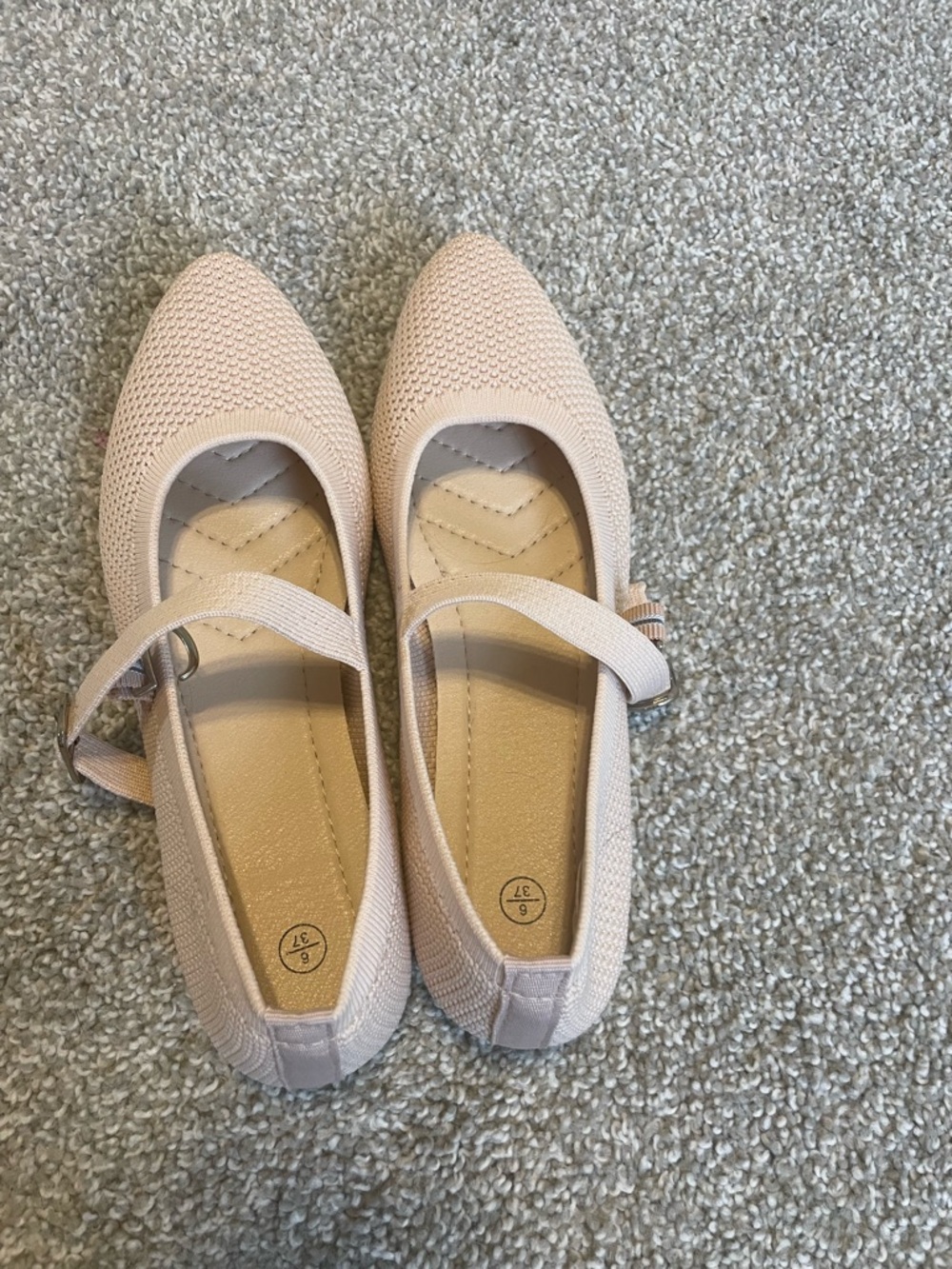 Light Beige Colored Ballerina Flats